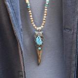 Elk Horn with Turquoise/Silver setting