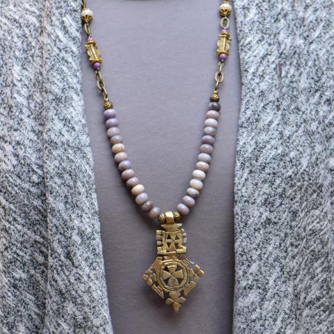 Lavender pendant with Celtic Cross 