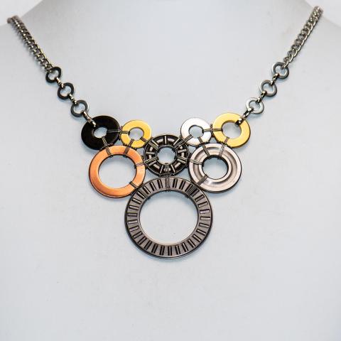 Washer Art Geometric Necklace Multi Colored
