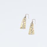 Earrings Brass Triangle with Squiggle